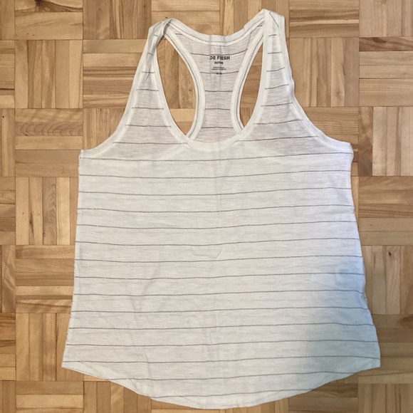 Joe Fresh tshirt and tank white silver stripe racerback - Picture 5 of 8